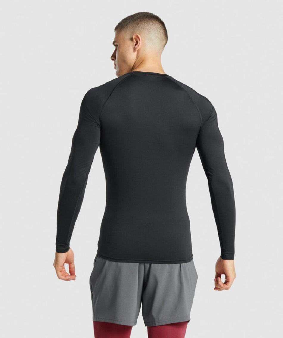 Gymshark Element Baselayer Muške Dugi Rukav Crne | HR 2675LIS